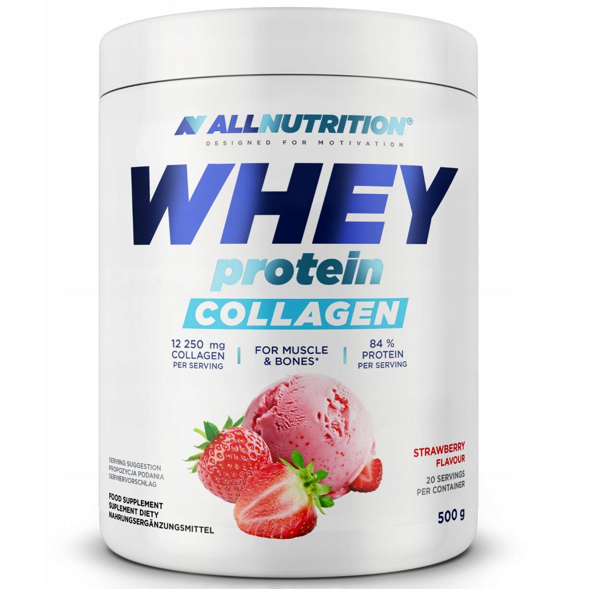 Protein with collagen Allnutrition Whey Protein Collagen 500g strawberry