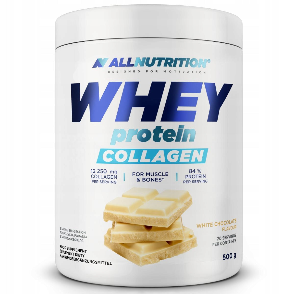 Protein with collagen Allnutrition Whey Protein Collagen 500g white chocolate