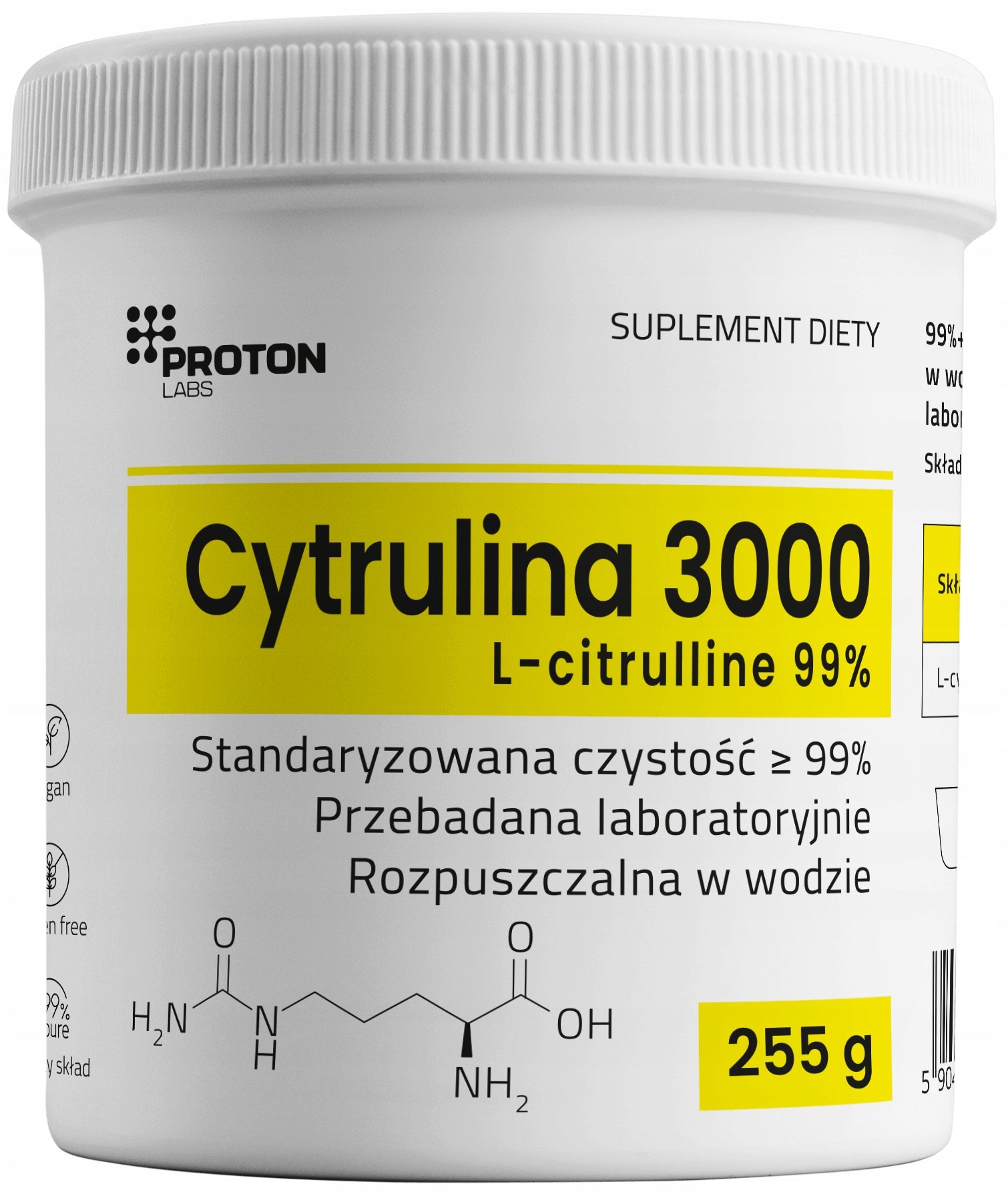 Proton Labs CITRULLINE 255g L-Citrulline 3000mg 99% PURE PRE-WORKOUT