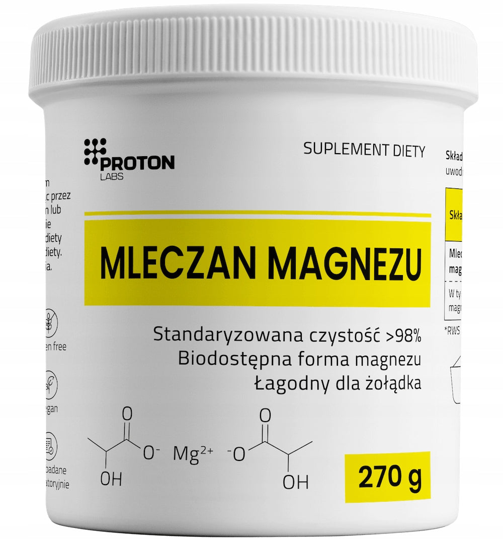 Proton Labs Magnesium MAGNESIUM LACTATE Powder GENTLE ON STOMACH 98%+ PURE