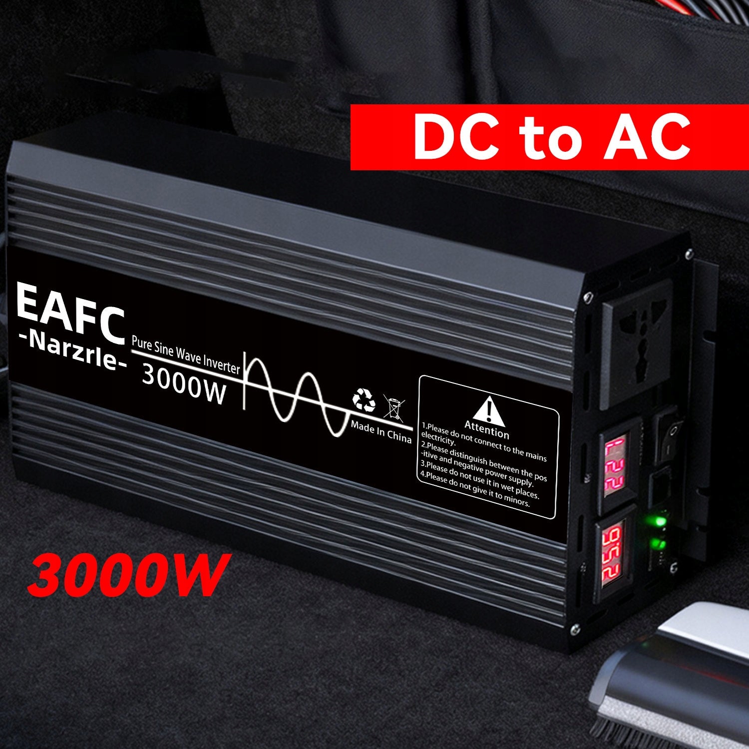 Przetwornica 12V na 230V 3000W Czysty Sinus Inwerter DC/AC Samochodowa Brand EAFC