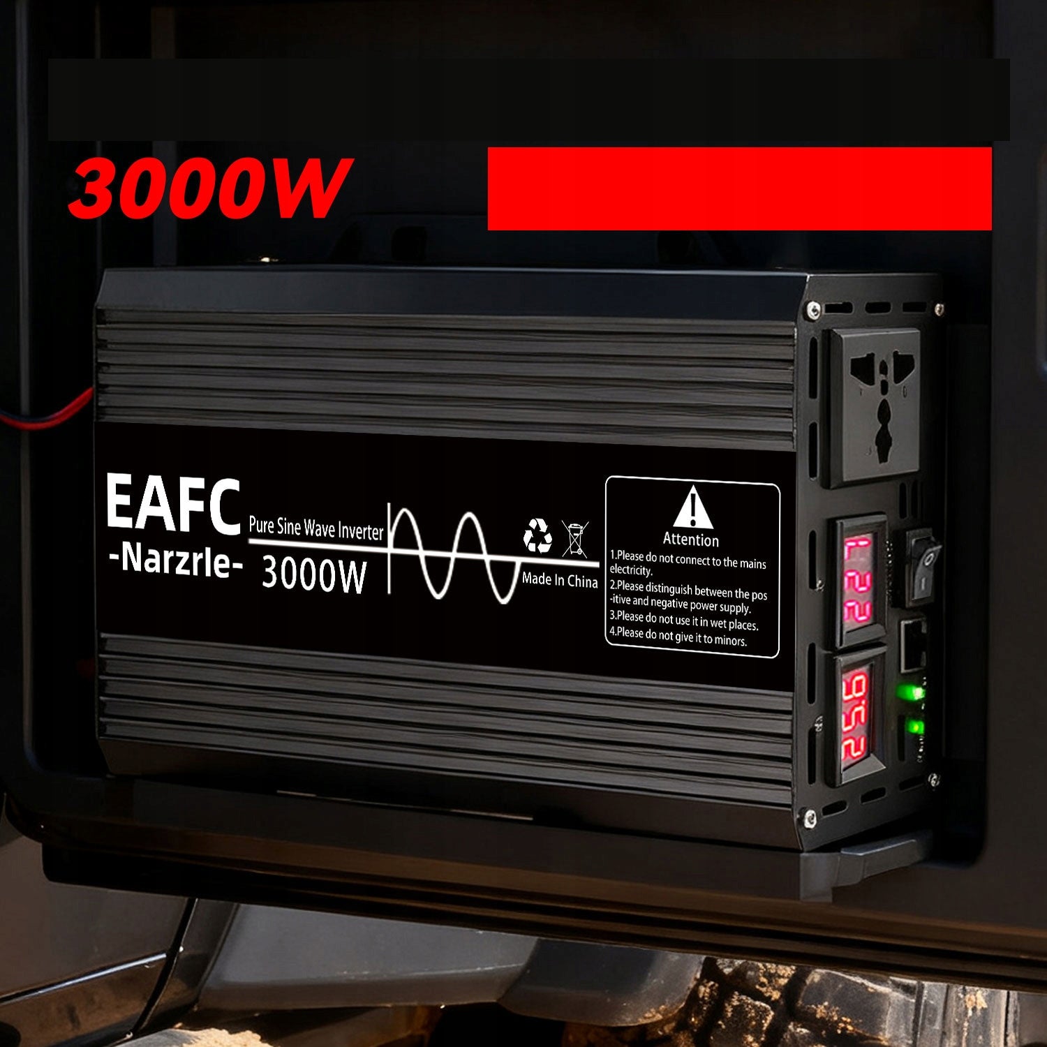 Przetwornica 12V na 230V 3000W Czysty Sinus Inwerter DC/AC Samochodowa Packaging status original