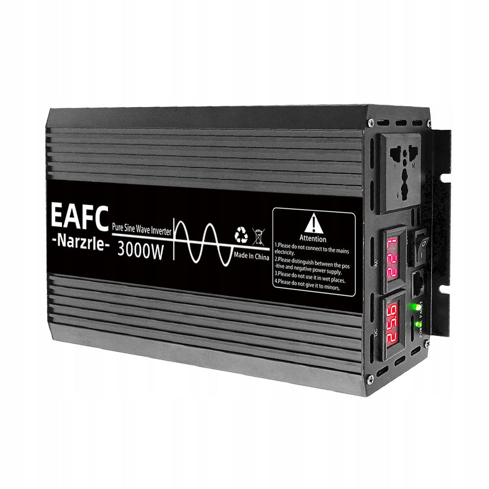 Przetwornica 12V na 230V 3000W Czysty Sinus Inwerter DC/AC Samochodowa