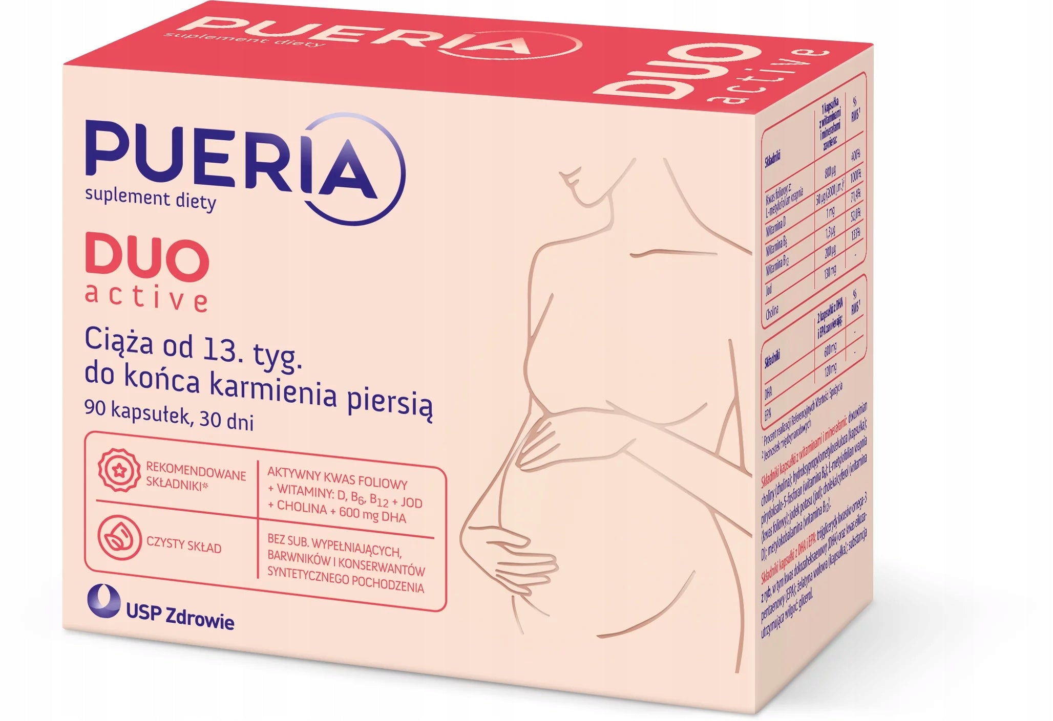 Pueria Duo ACTIVE 90 capsules from 13 weeks + feeding Brand USP Zdrowie
