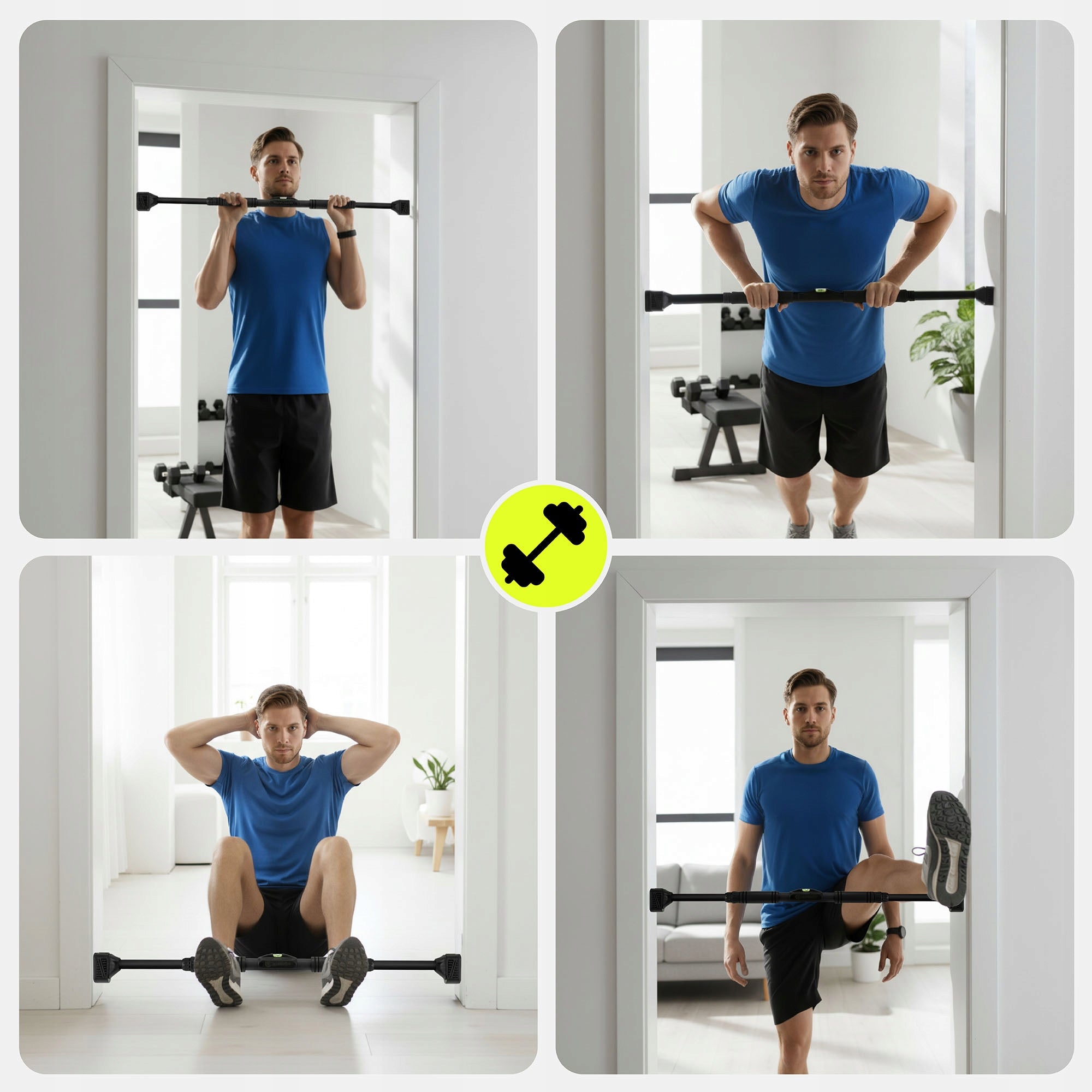 Pull-up bar adjustable 74-100 cm 200 kg black Brand HyperMotion