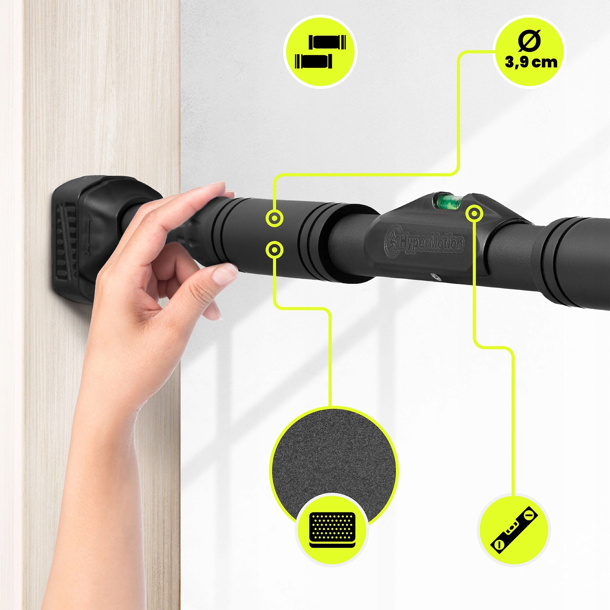 Pull-up bar adjustable 74-100 cm 200 kg black Kind bars