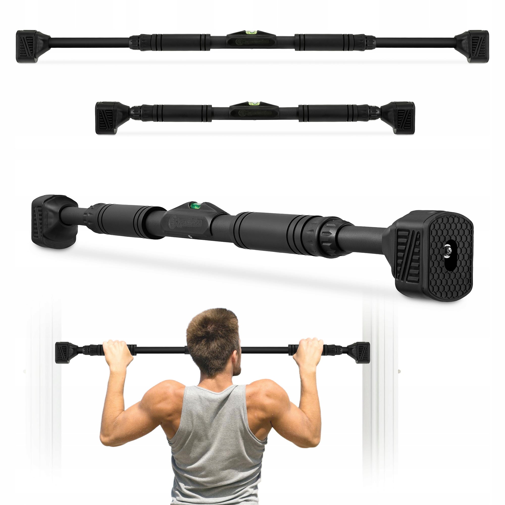 Pull-up bar adjustable 74-100 cm 200 kg black