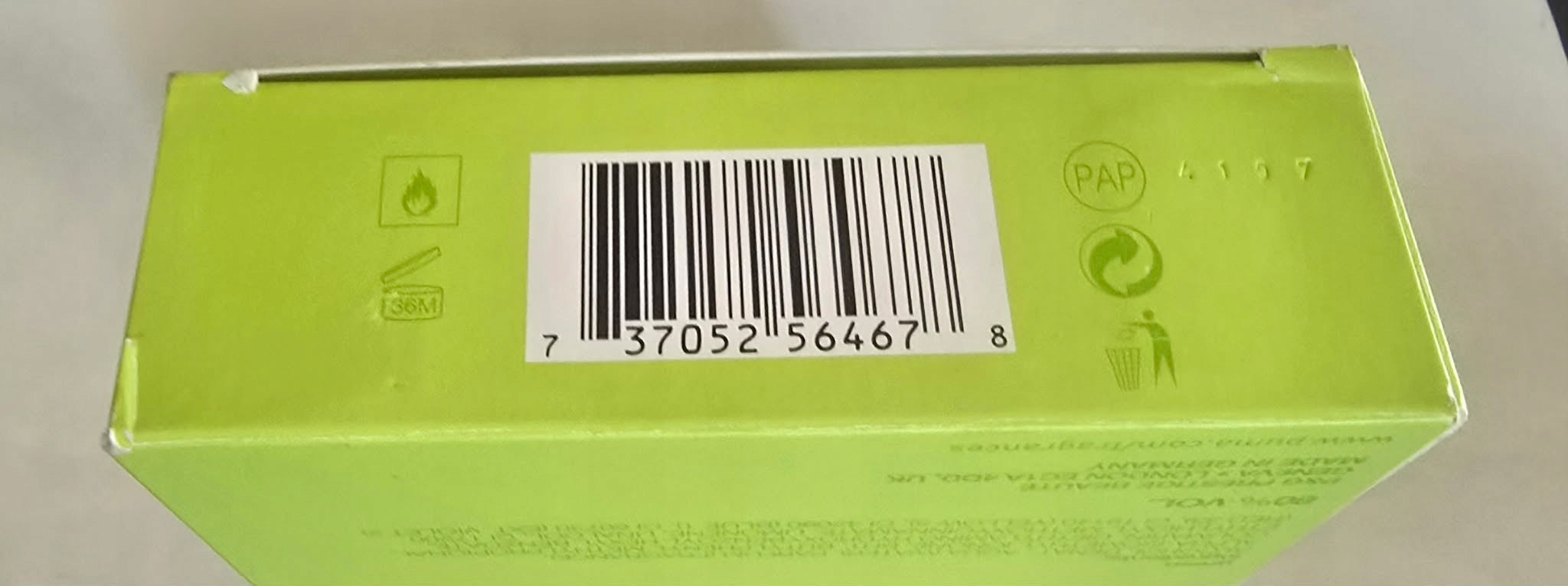 Puma Green Man 90 ml EDT Vintage Formula 2014 Manufacturer code 4107 (2014-04-16 prod.)