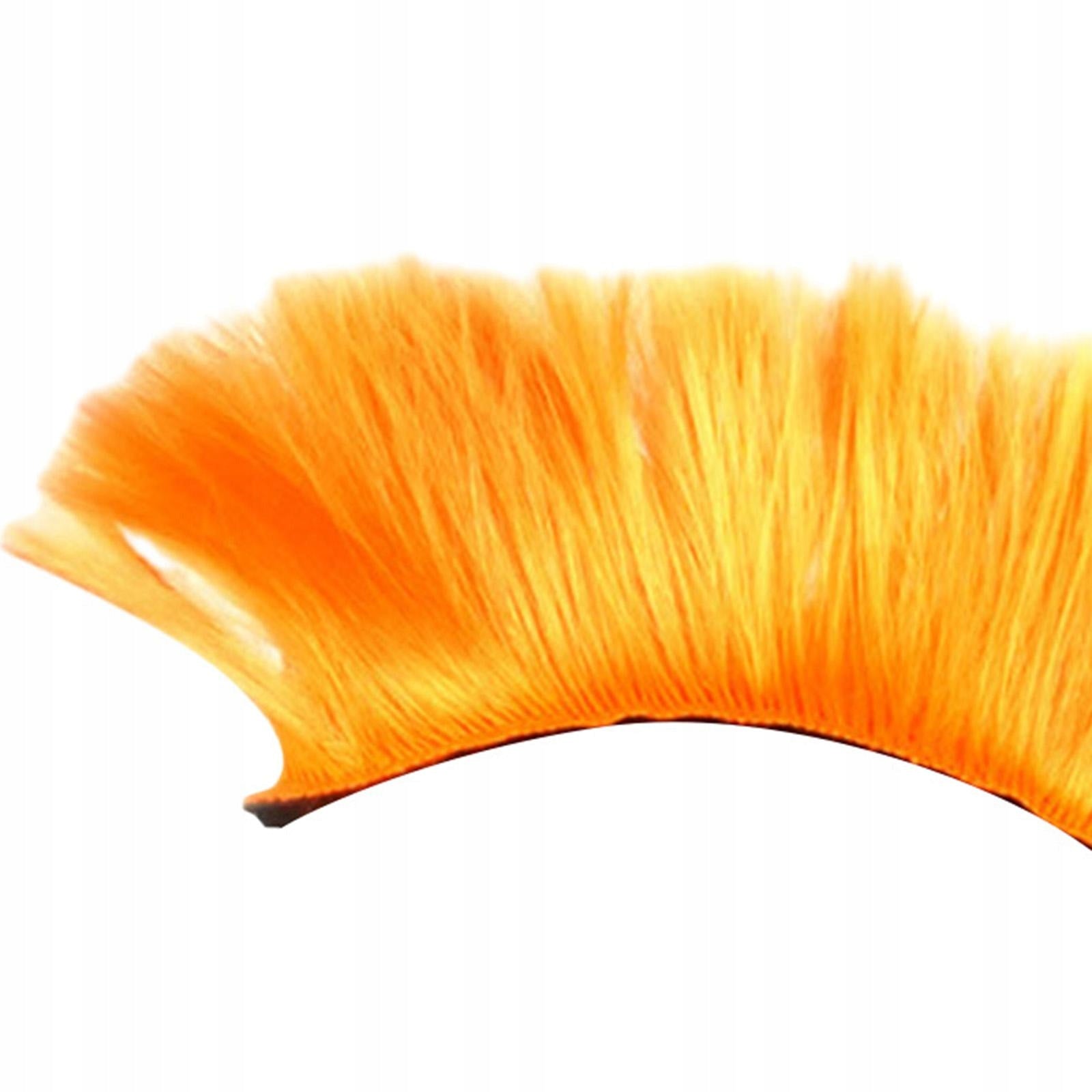 Punk Hair Wig Helmet Hairpiece Helmet Decor Motorcycle Hairpiece Orange Packaging status original