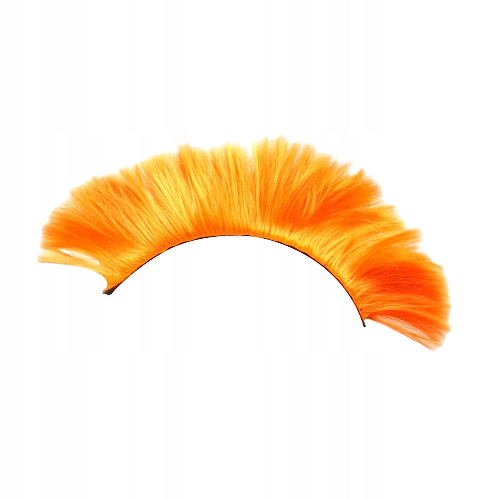 Punk Hair Wig Motorcycle Hairpiece Helmet Wigs Extensions PET Fiber Orange Packaging status original