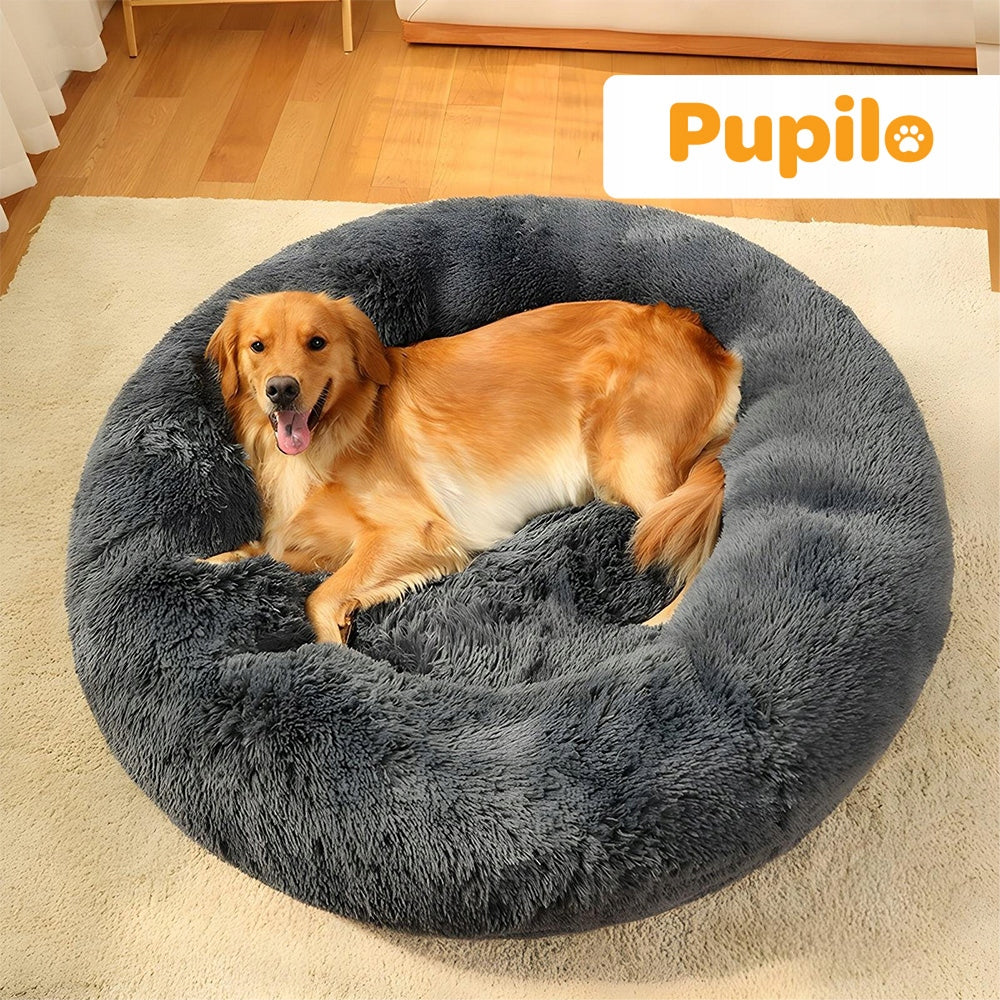 Pupilo Cat Big Dog Bed Plush Grey Pillow 100cm XXL Brand PuppyJoy