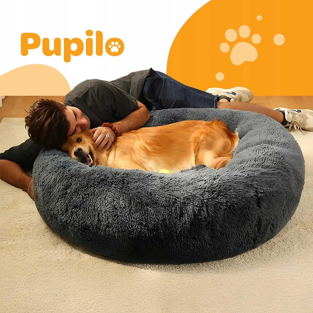 Pupilo Cat Big Dog Bed Plush Grey Pillow 100cm XXL Packaging status original