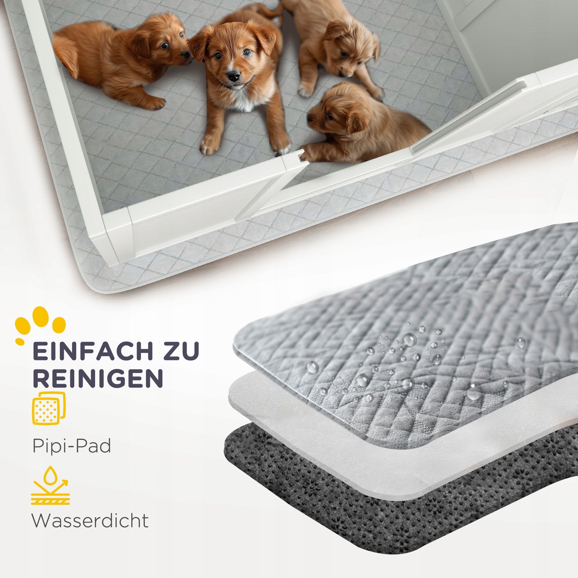 Puppies Cage with Pad, Playpen, Wood, 166x80x50 cm, White Product width 80 cm