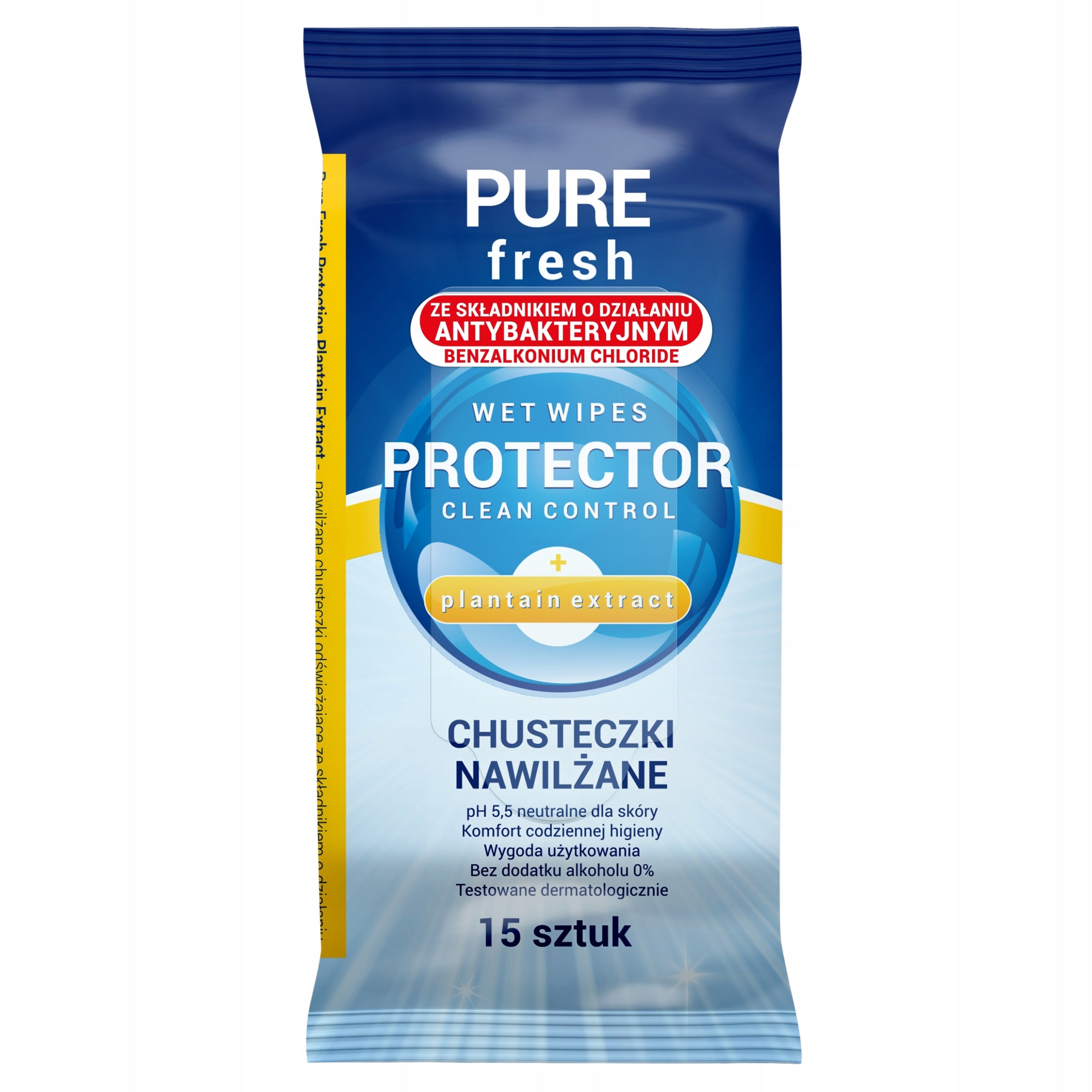 Pure Fresh Antibacterial Wet Wipes PROTECTOR 15 Pieces