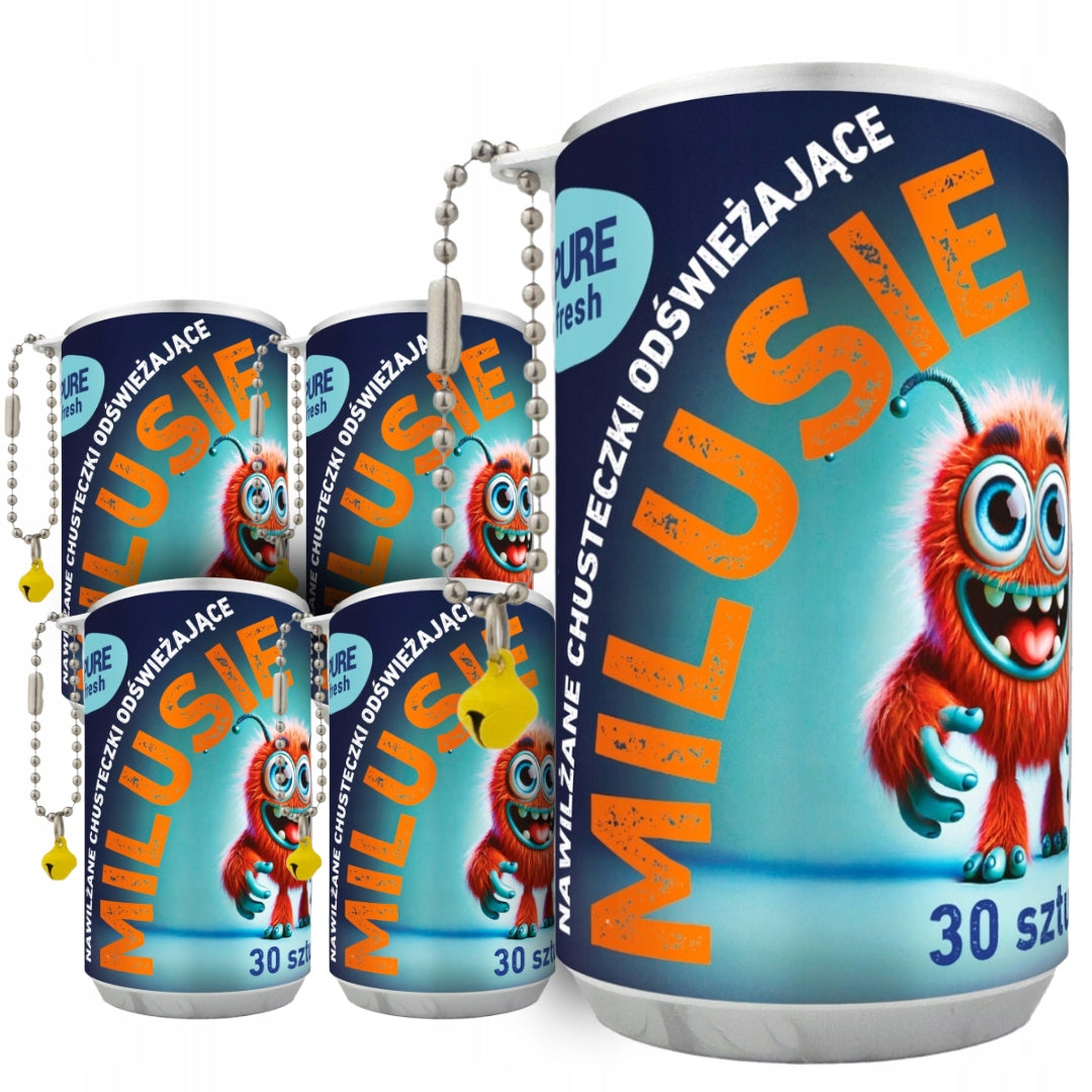 Pure Fresh Milusie Wipes Moisturized in a Can Mini Set of 5x30pcs.