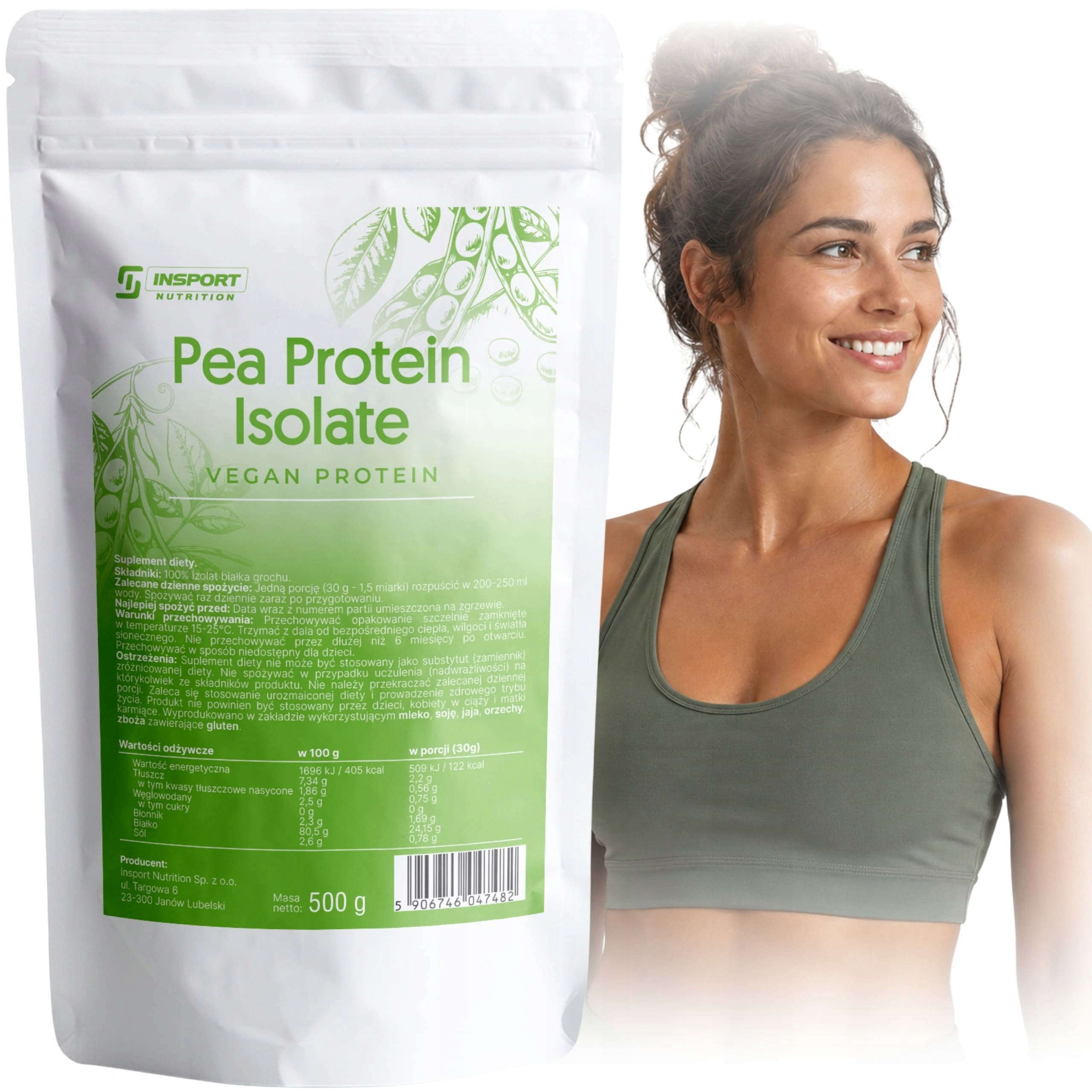Pure PEA PROTEIN Isolate 500g VEGAN Protein Supplement | INSPORT