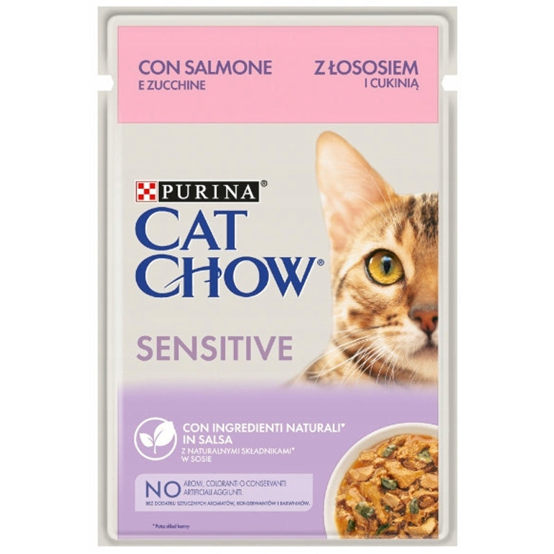 Purina Cat Chow Sensitive Salmon with Zucchini Sachet 85g