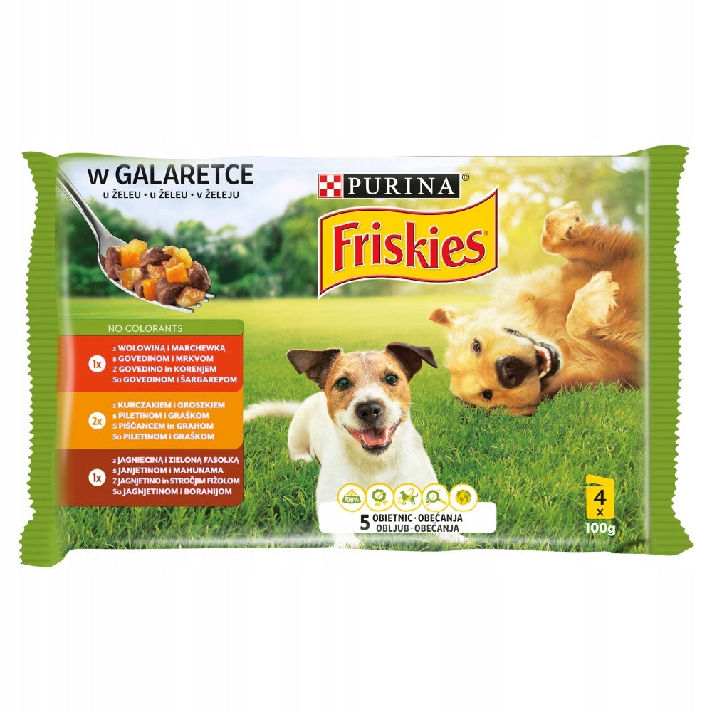 Purina FRISKIES Adult meat in jelly (4x85g)
