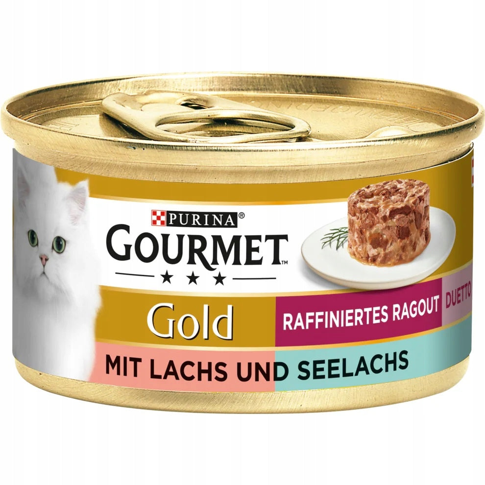 Purina GOURMET Gold Duetto – Salmon and Cod, Premium Cat Food 85g Brand Gourmet