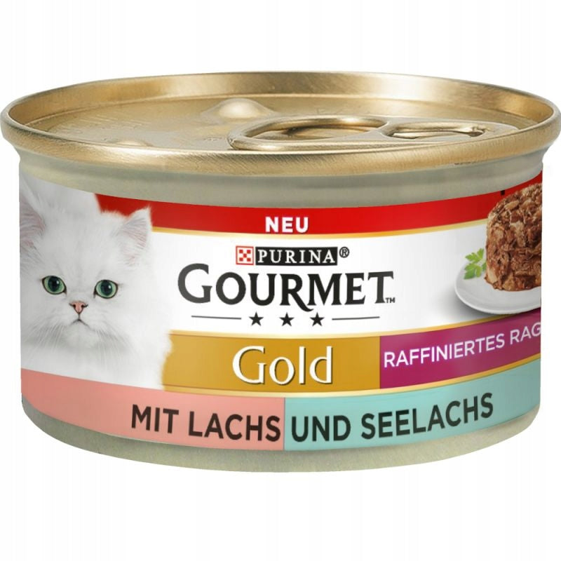 Purina GOURMET Gold Duetto – Salmon and Cod, Premium Cat Food 85g