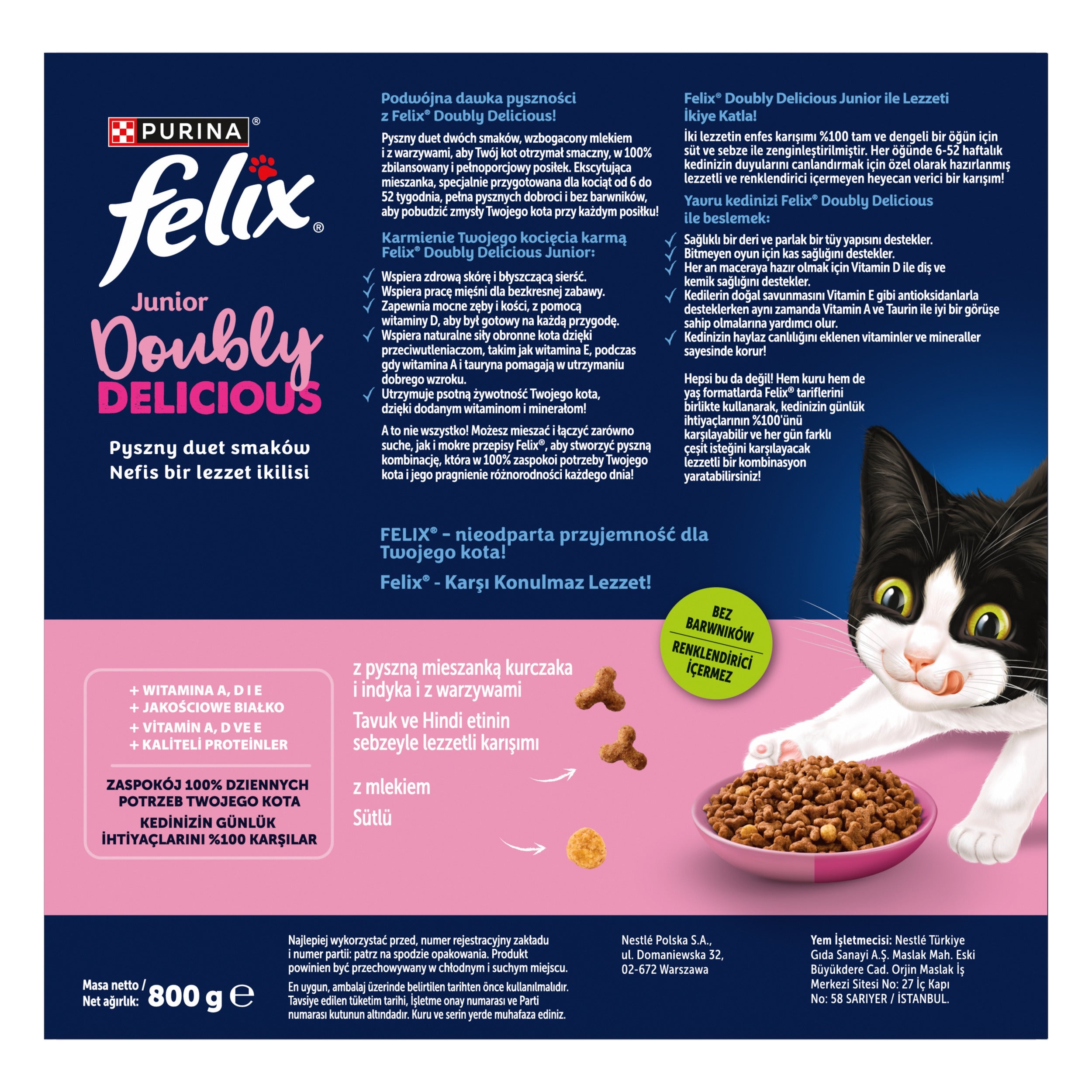 Purina One Bifensis Adult Cat Food Chicken 800g Manufacturer code 806952