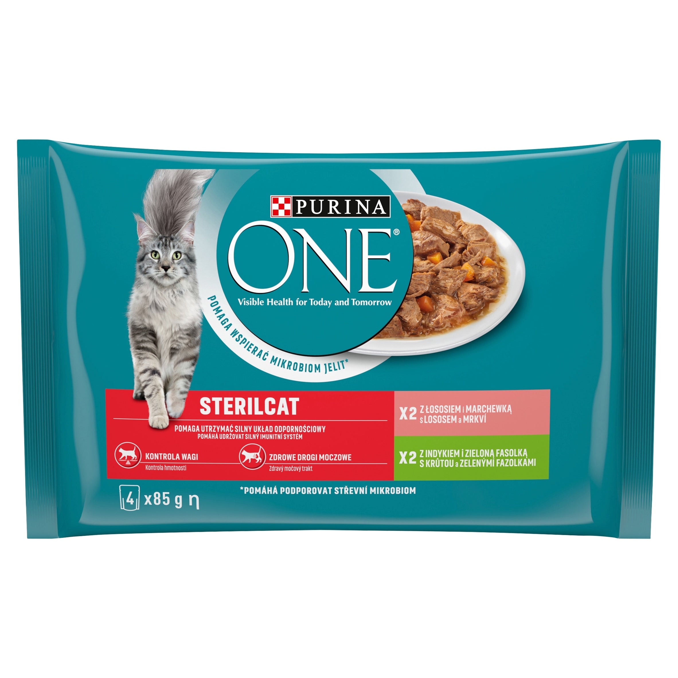 Purina One Sterilcat wet cat food MIX salmon and turkey in sauce 4x85g