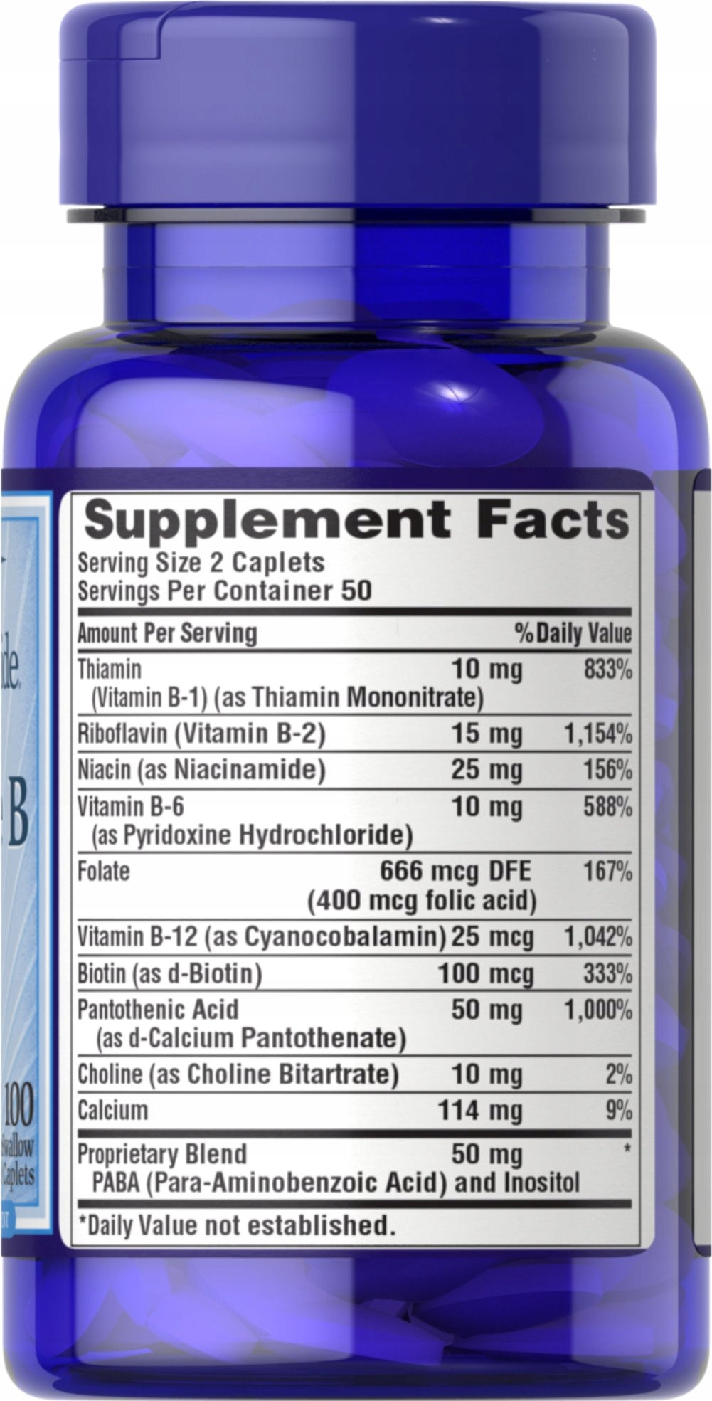 Puritans Pride B-Complex 100 capsules B COMPLEX Brand Puritan's Pride