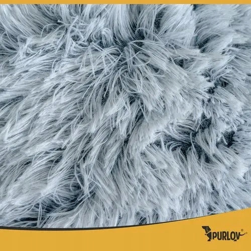 Purlov Dog cat bed S soft fluffy 44x38 cm with canopy Product width 38 cm