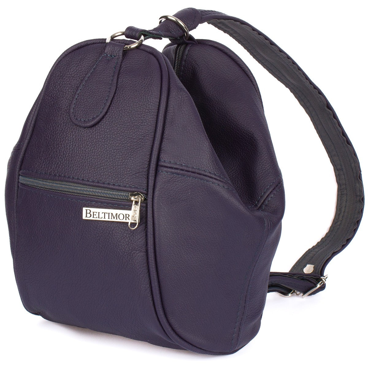 Purple backpack women's leather bag 2in1 Beltimore 019