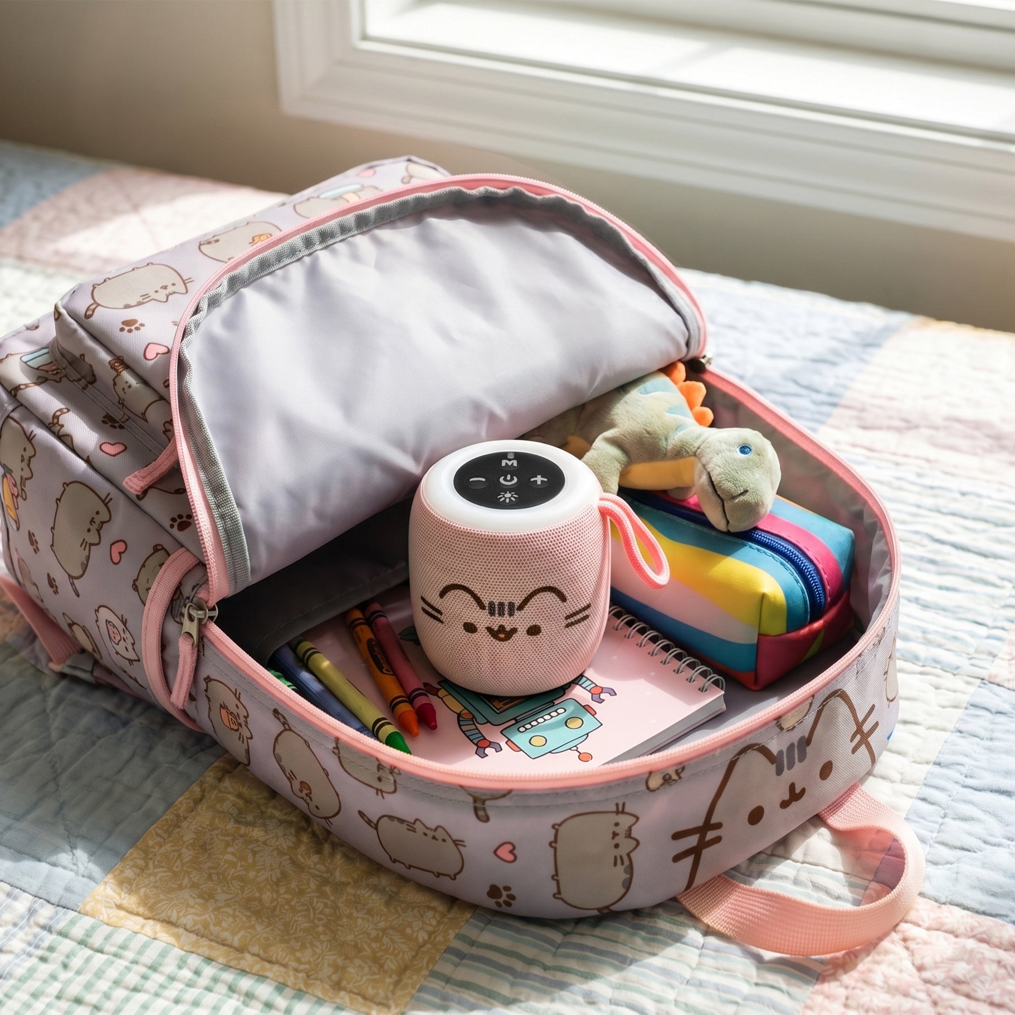 Pusheen Pink RGB Backlit Bluetooth Speaker USB-C | SD | LED Manufacturer code EGM-230156