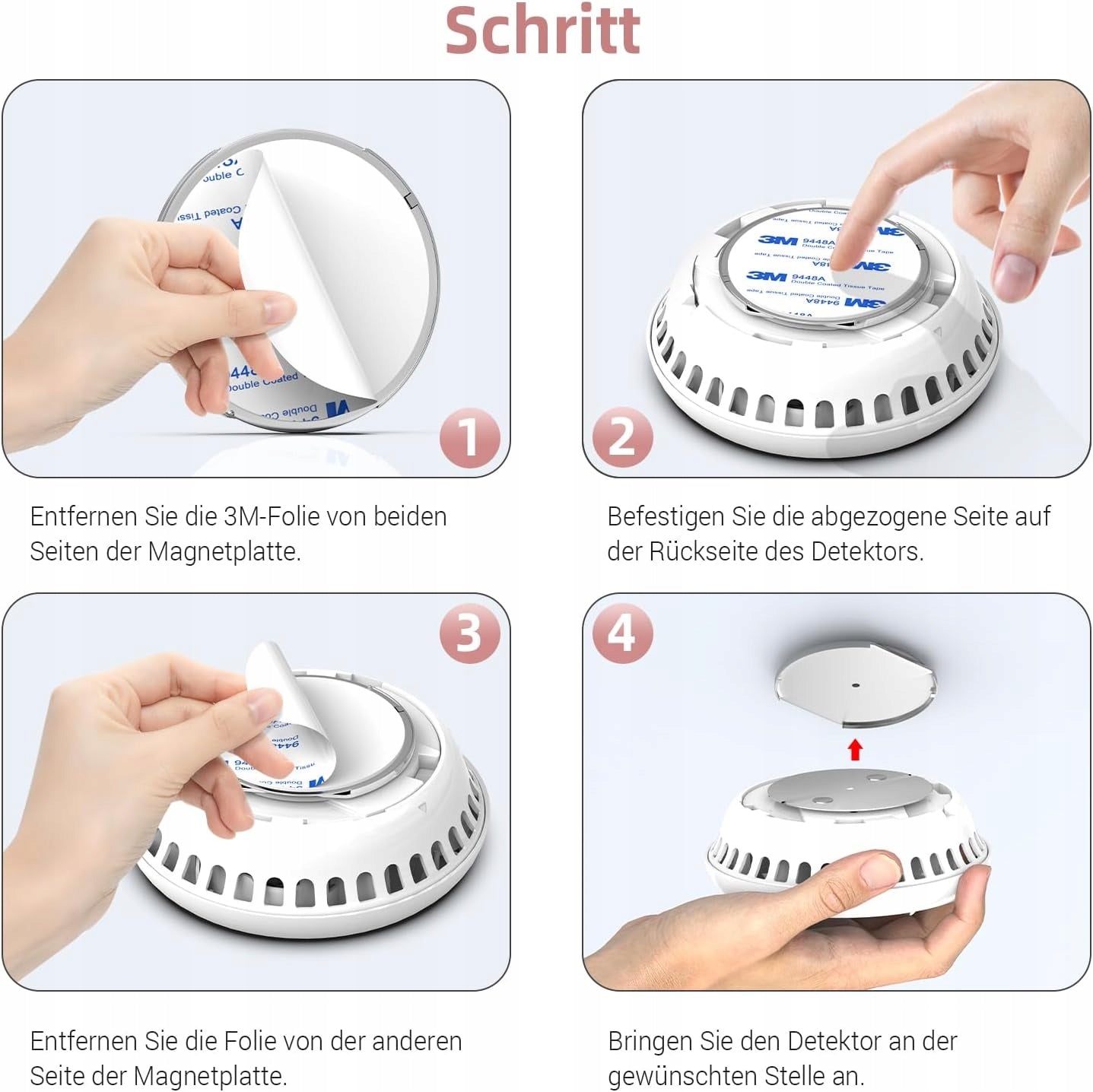 Putogesafe Magnetic Smoke Detector Holder Set of 10 Pieces Ø 70 mm Packaging status original