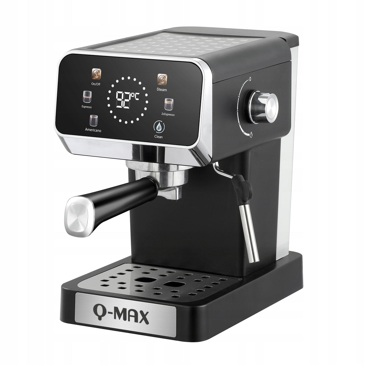 Q-Max Espresso Machine for Coffee with Display 20 Bar Espresso Black Packaging status original