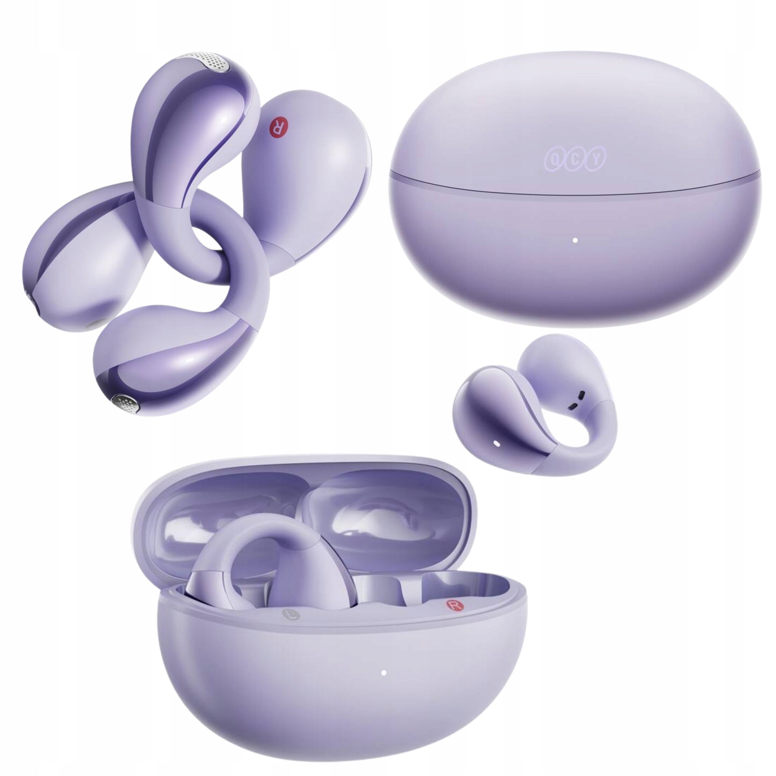 QCY Crossky Clip C30 Wireless Air Headphones BT 5.4 Purple