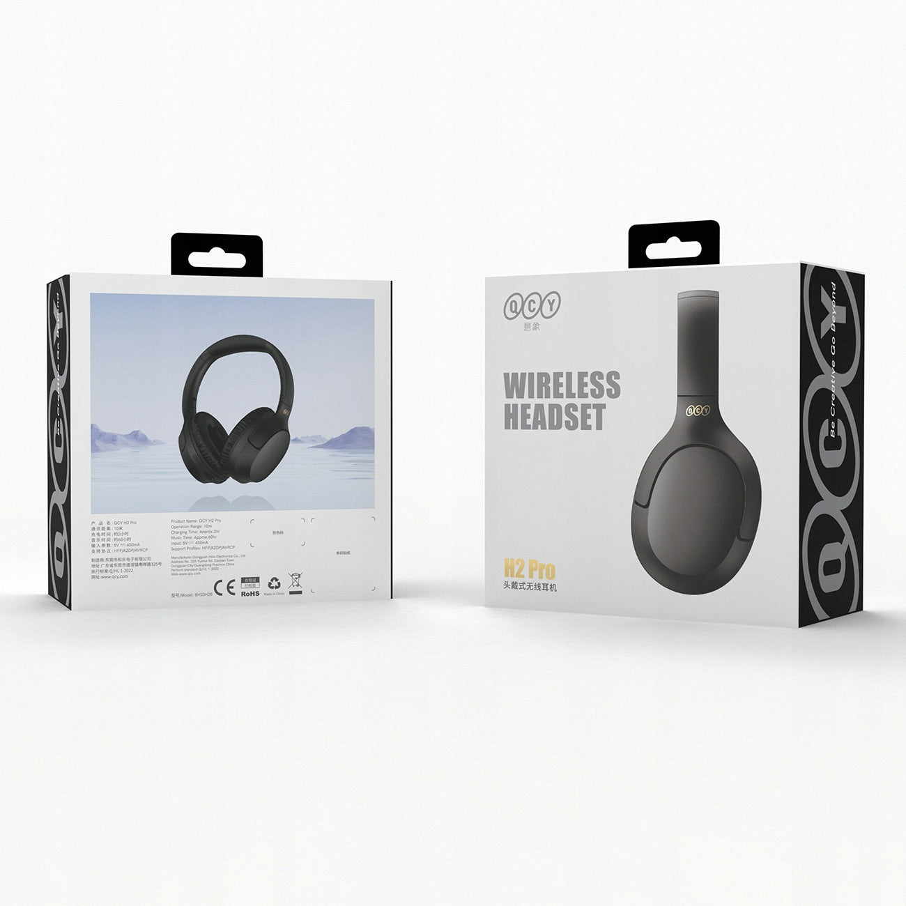 QCY H2-Pro Wireless On-Ear Headphones with ENC - Black Brand QCY