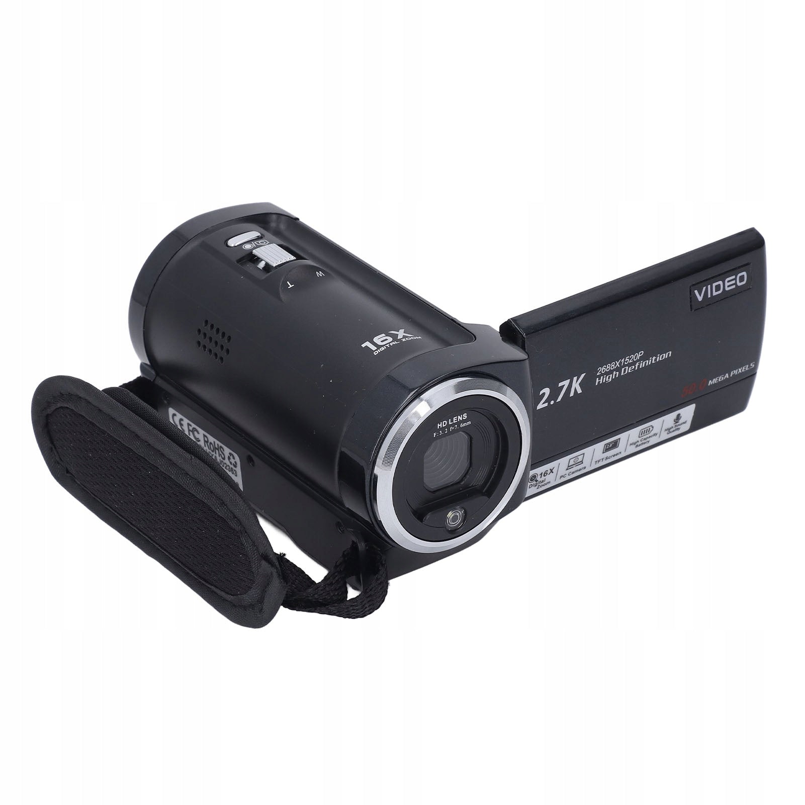 QHD 2.7K Video Camera 50mp 16x Digital Zoom Camera 270 Degree 4J Screen Model 7004KQZP