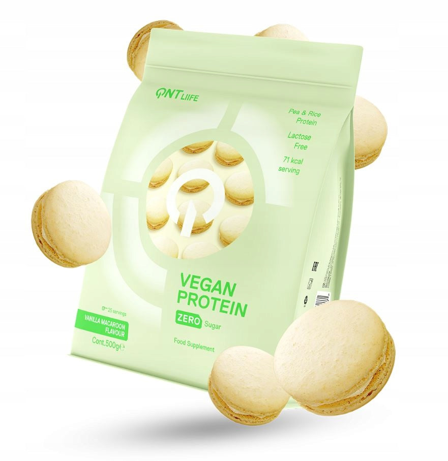 QNT Protein Vegan Vegetarian Protein Supplement 500g Vanilla Macarons