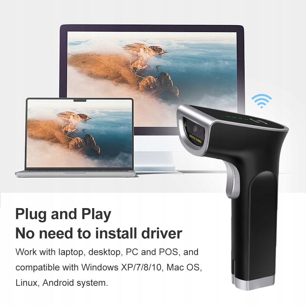 QR WIRELESS BARCODE SCANNER WITH USB WN HAND CRADLE