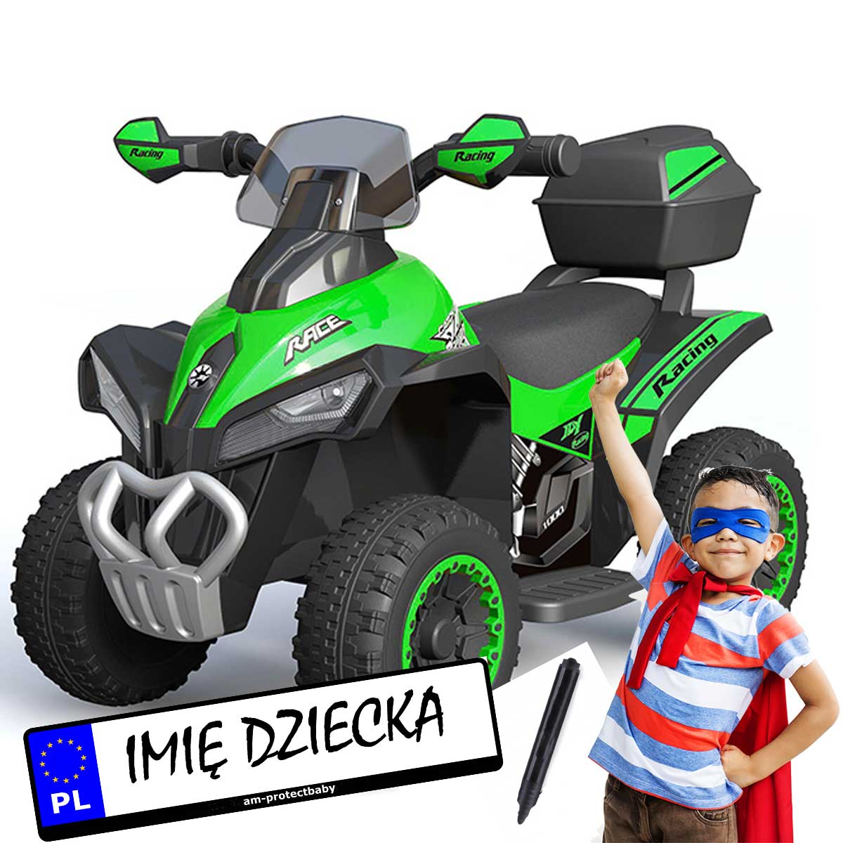 QUAD BATTERY FOR CHILDREN LED SOUNDS