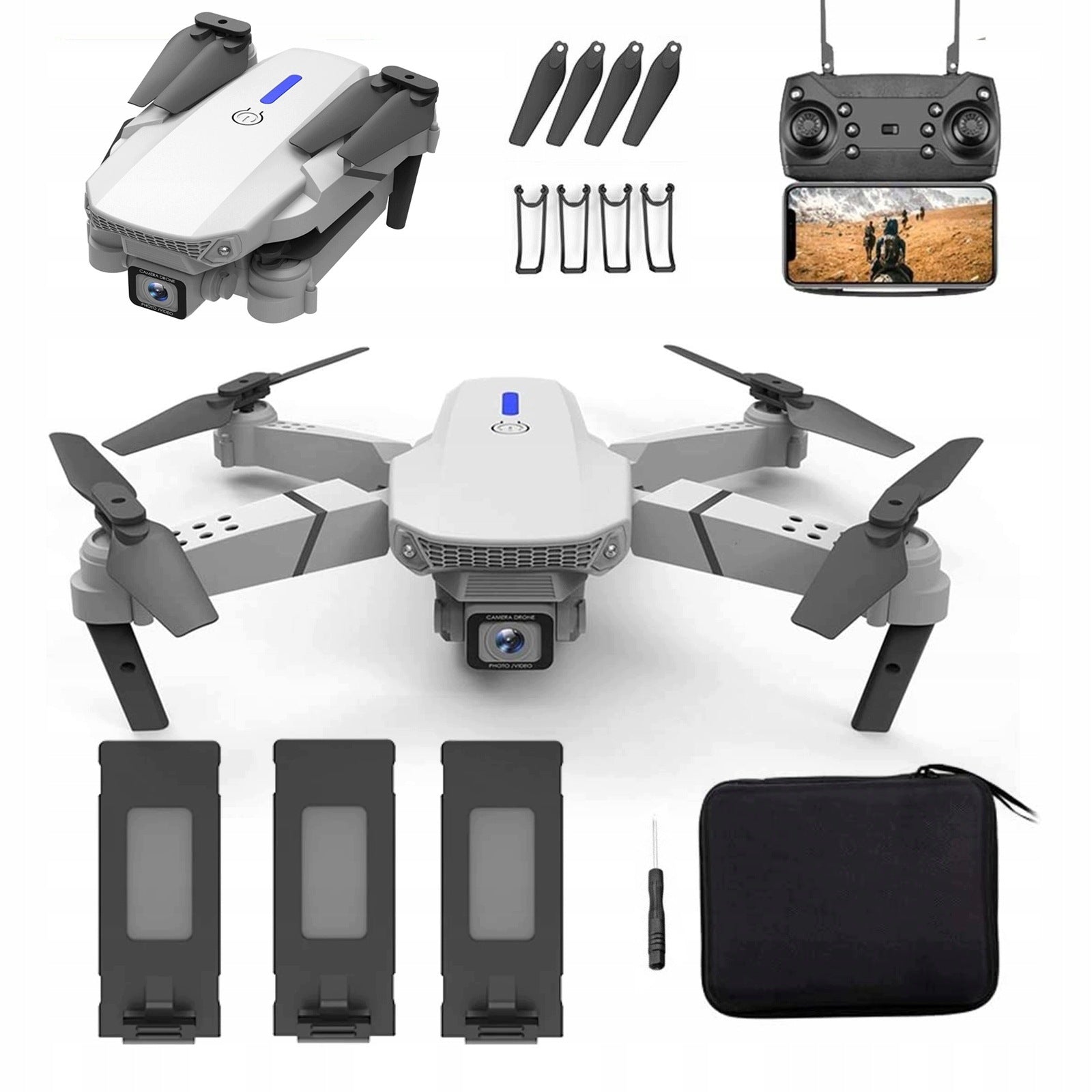 QUADCOPTER LS-E525 REMOTE CONTROLLED DRONE DUAL CAMERA 4K WIFI 100M NEW