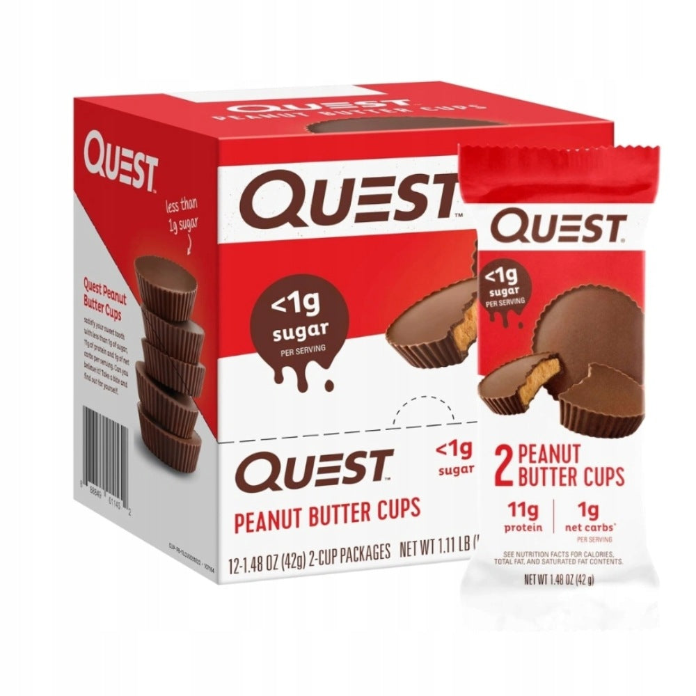 QUEST NUTRITION PEANUT BUTTER CUPS PROTEIN CAKES 12X42 G Expiration date up to 2 weeks after the purchase date