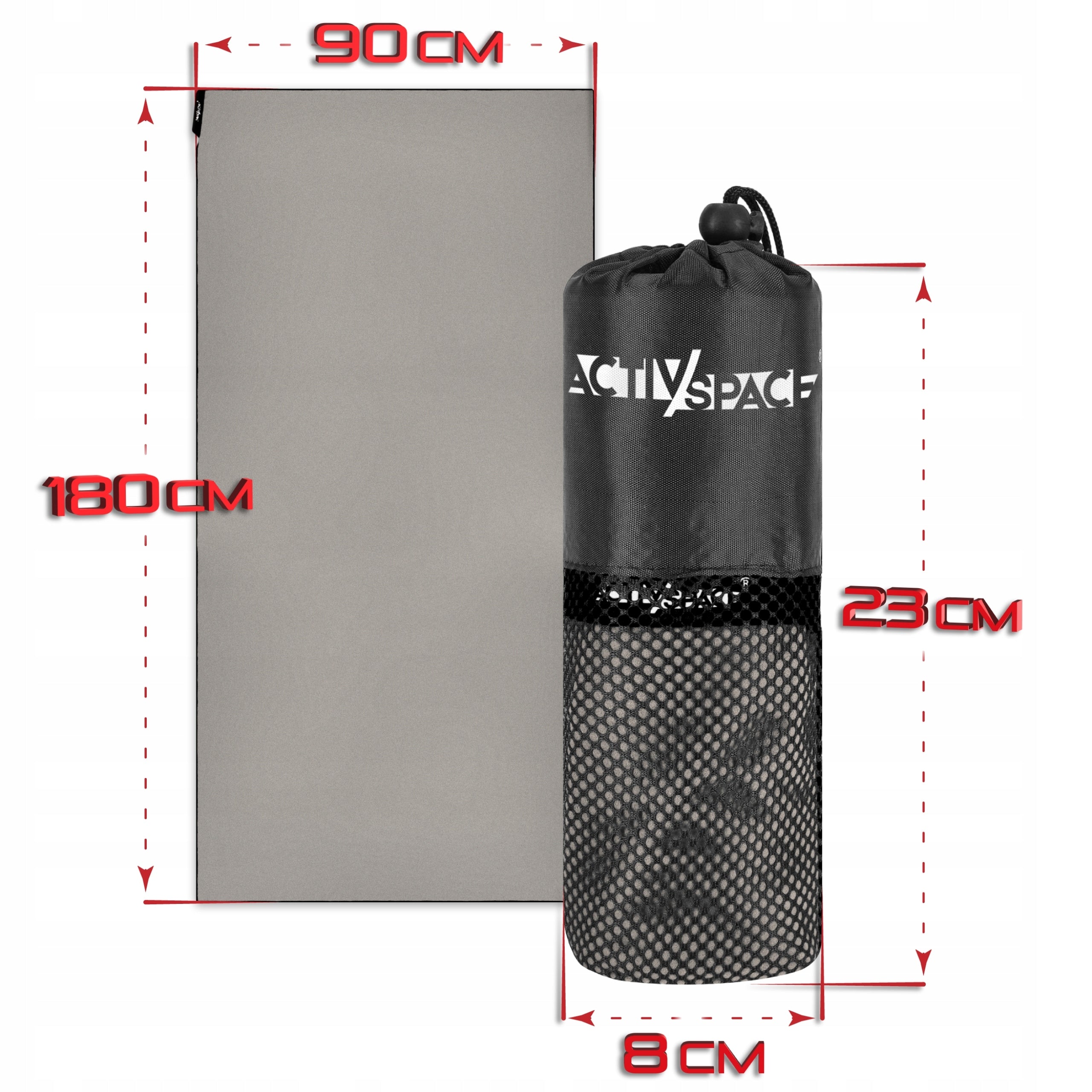 QUICK-DRYING SPORTS TOWEL FOR TRAINING GYM MICROFIBER 180X90 LARGE Product width 90 cm