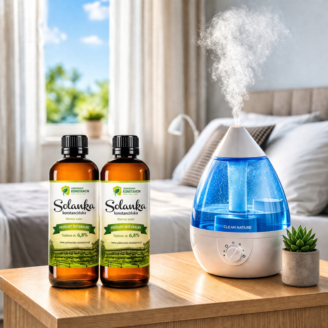 QUIET Air Humidifier + INHALATION 2L Brine For Bedroom Dominant color clear