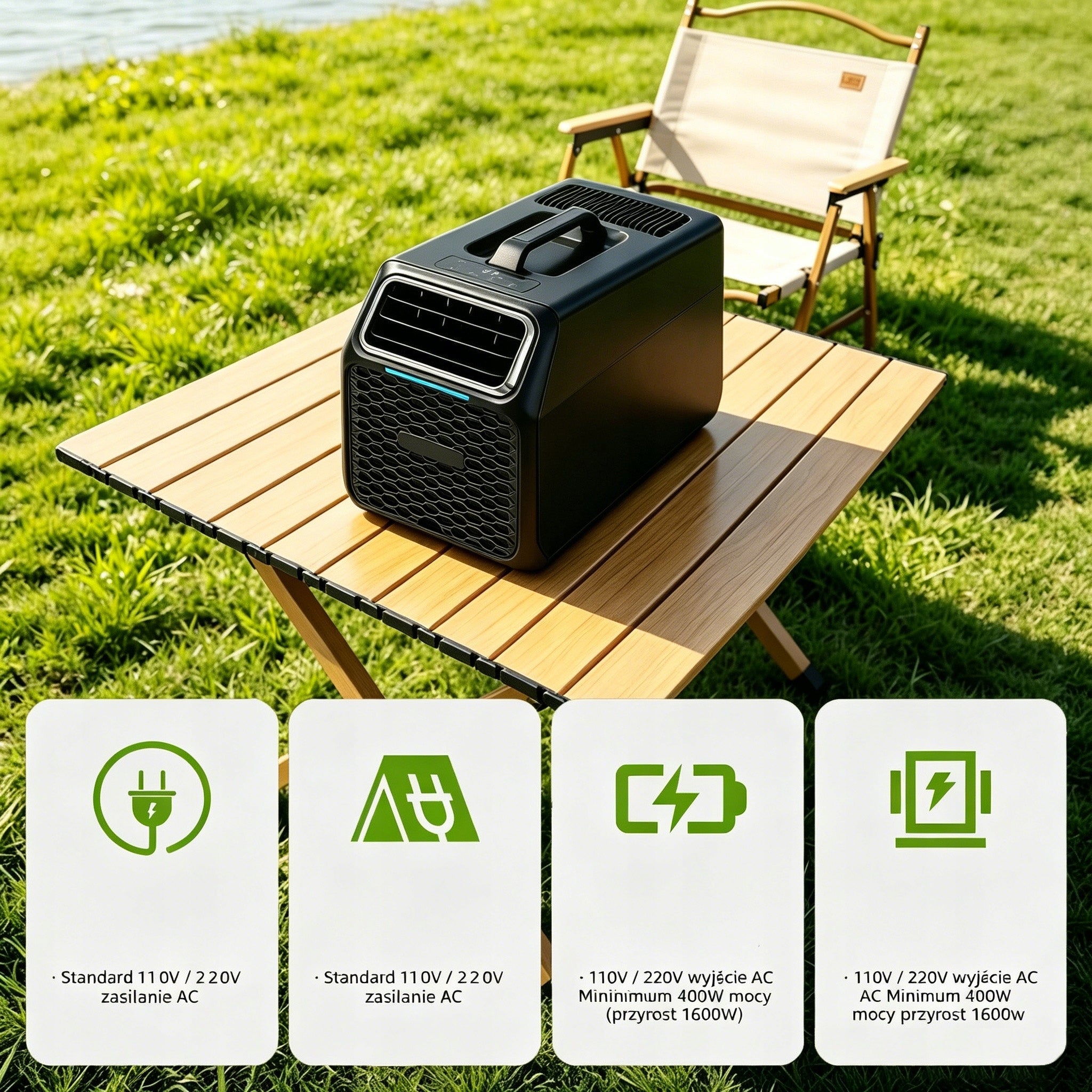 QUIET PORTABLE AIR CONDITIONER Space Cool-C06 650W 5200 BTU 45dB FOR MOTORHOME Dominant color black