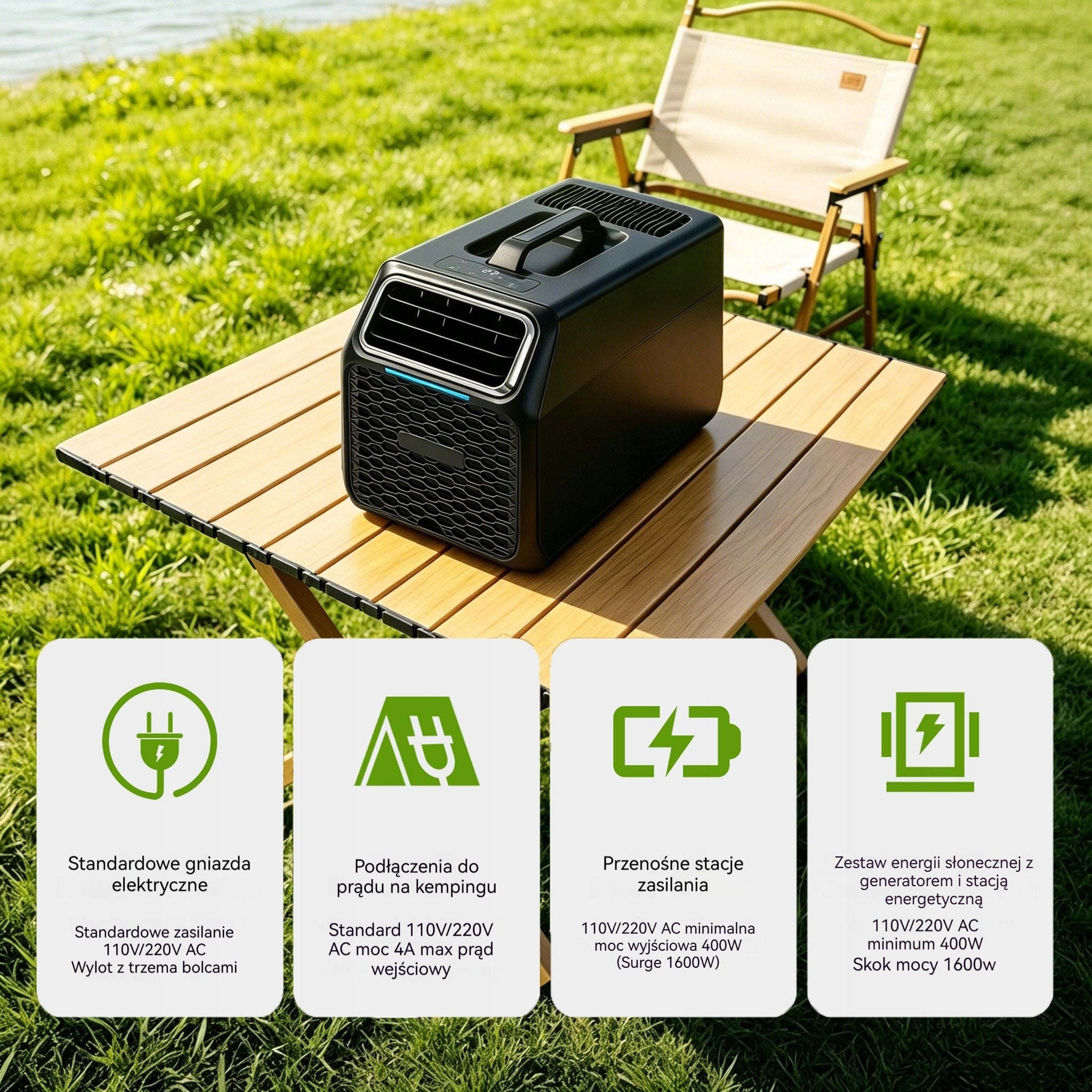 QUIET PORTABLE AIR CONDITIONER Space Cool-C11 1100W 6000 BTU 51dB FOR MOTORHOME Dominant color black