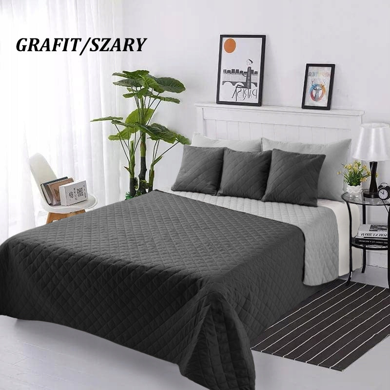 QUILTED BEDSPREAD 140x220 DOUBLE SIDED FOR BED BLANKET Pled Manufacturer PL Length 220 cm