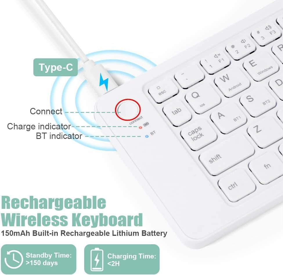 QWERTZ iOS ANDROID FOLDABLE WIRELESS BLUETOOTH KEYBOARD Keyboard layout ARABIC (qwerty)