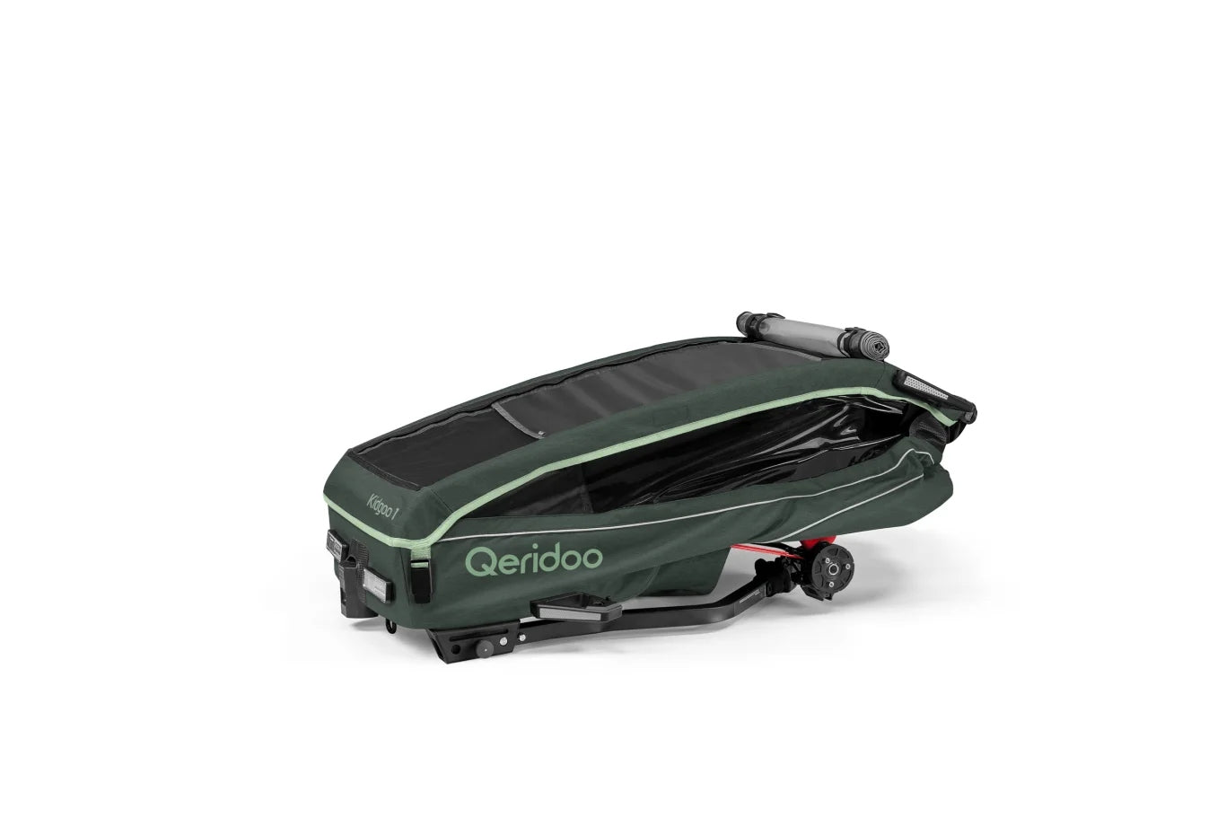 Qeridoo Kidgoo 1 Forest Green Single Bike Trailer for Kids For for kids