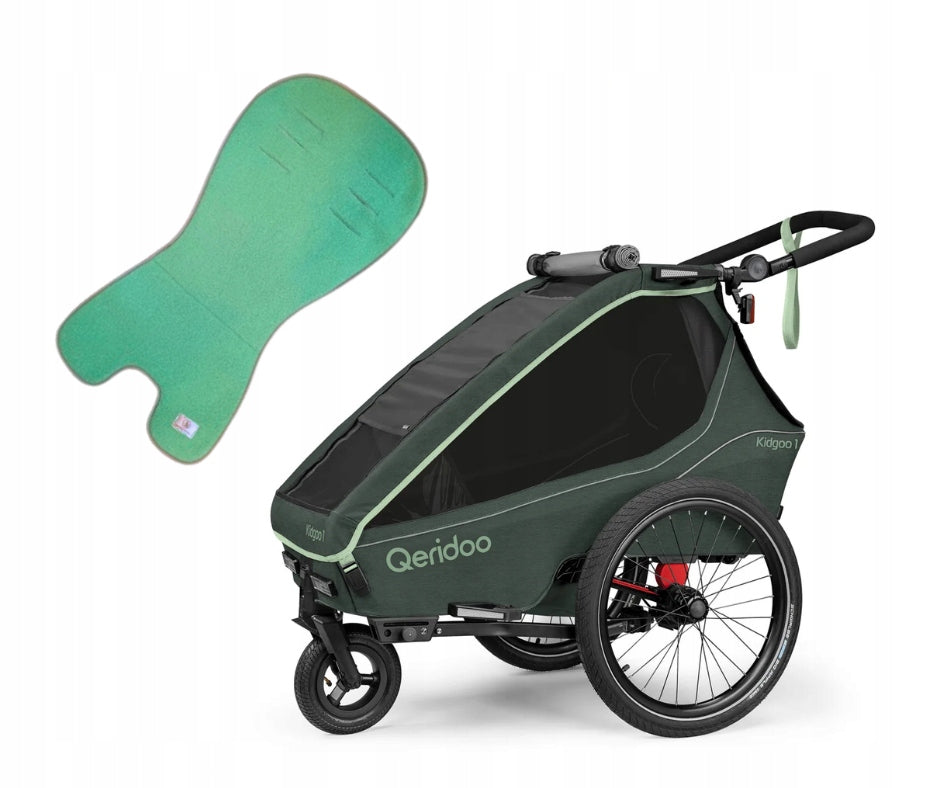 Qeridoo Kidgoo 1 Forest Green Single Bike Trailer for Kids