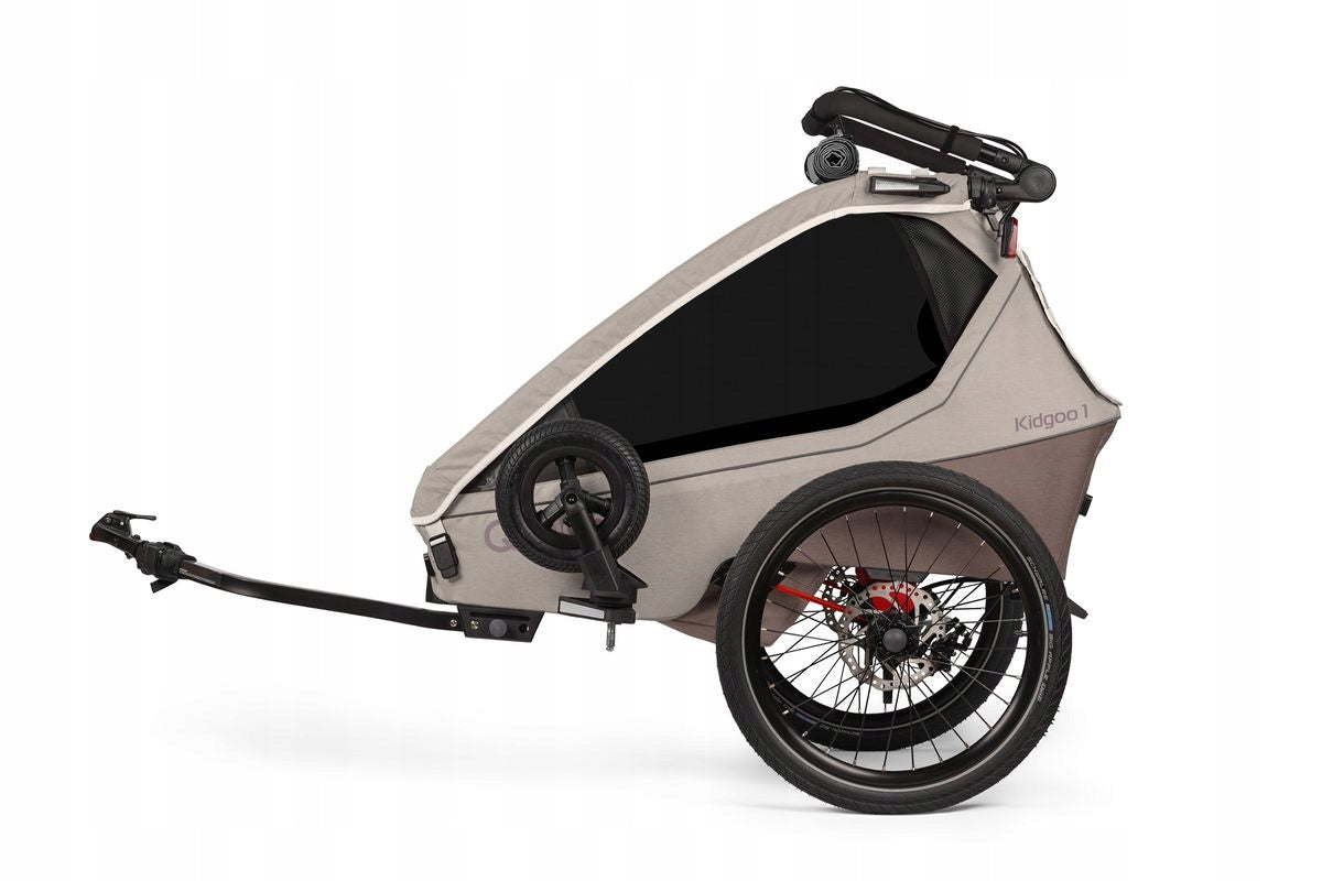 Qeridoo Kidgoo 1 Pro Gen 3 Barista Brown Single Bike Trailer Brand Qerdioo