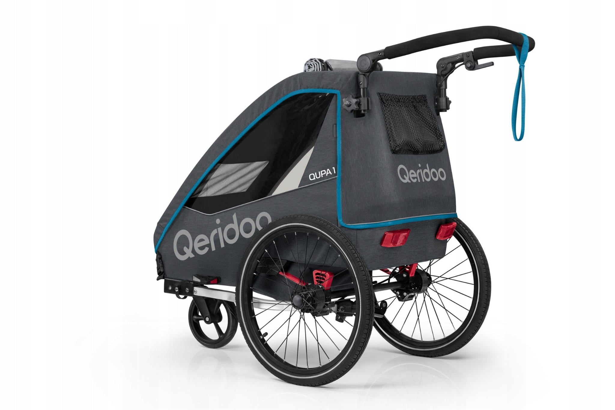Qeridoo Qupa 1 Blue single bicycle trailer stroller Manufacturer code Q-QUP1-23-GR